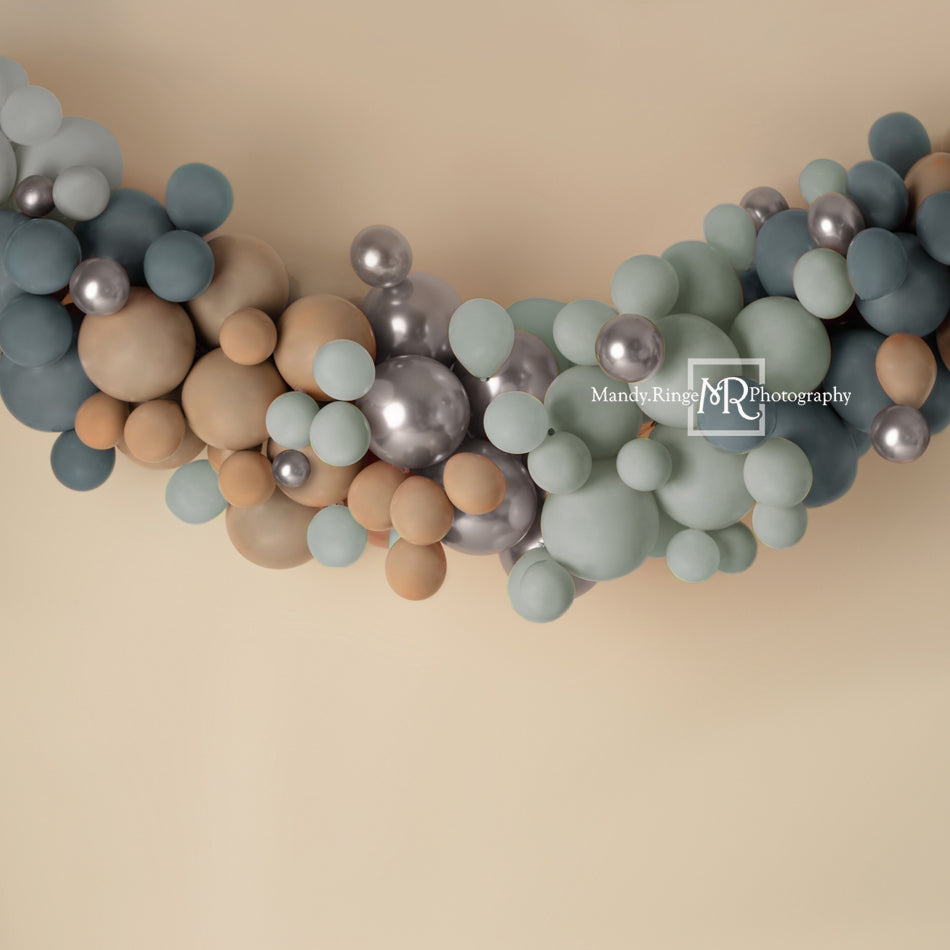 Kate Matte Blue Boho Backdrop Balloon Swag Designed by Mandy Ringe Photography - Kate Backdrop AU
