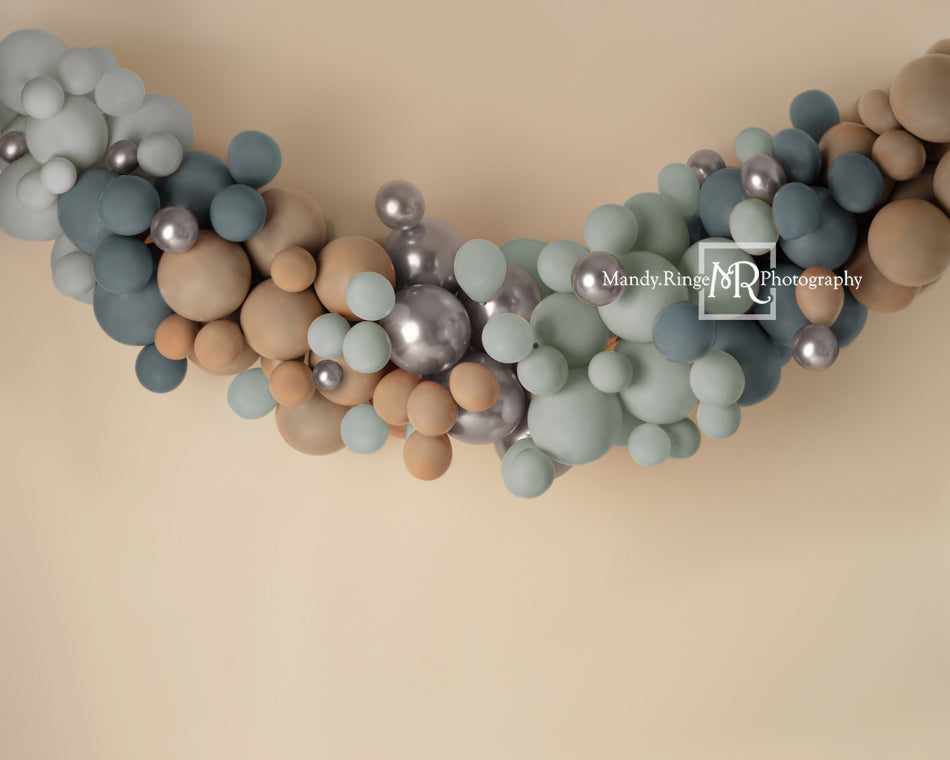 Kate Matte Blue Boho Backdrop Balloon Swag Designed by Mandy Ringe Photography - Kate Backdrop AU