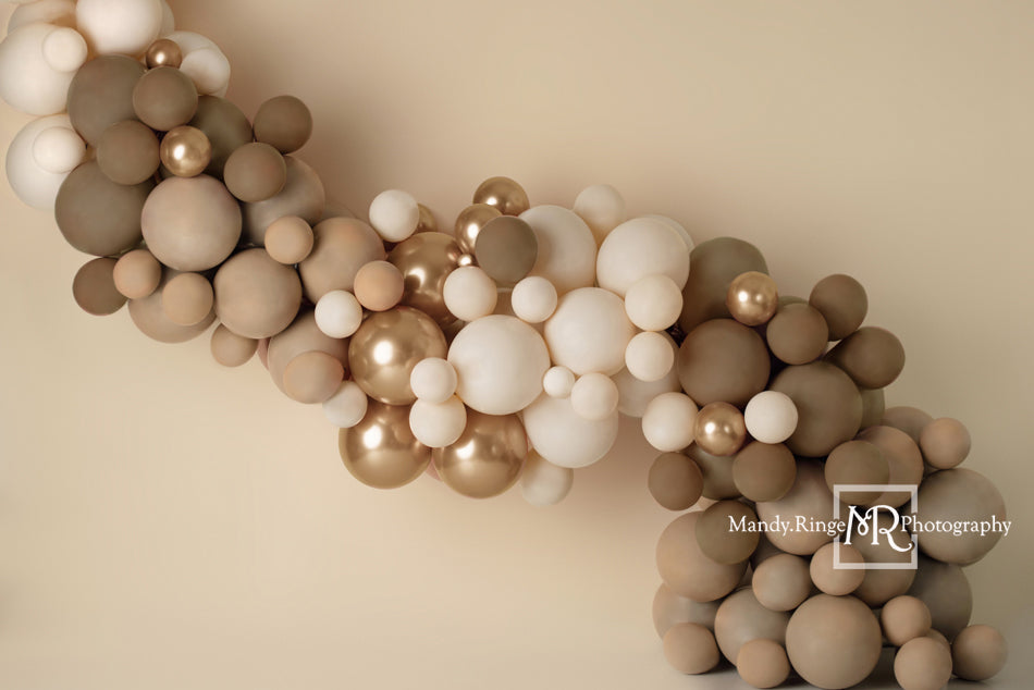 Kate Matte Neutral Boho Backdrop Balloon Garland Designed by Mandy Ringe Photography