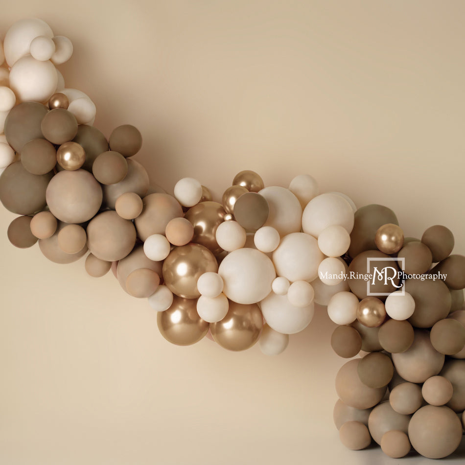 Kate Matte Neutral Boho Backdrop Balloon Garland Designed by Mandy Ringe Photography