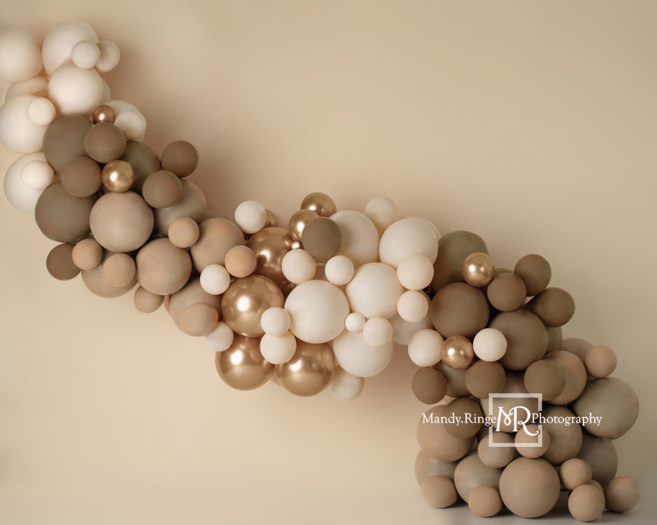 Kate Matte Neutral Boho Backdrop Balloon Garland Designed by Mandy Ringe Photography