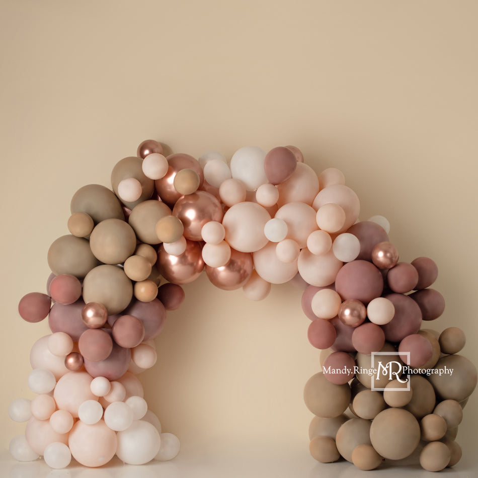 Kate Pink Balloon Arch Backdrop Boho Matte Designed by Mandy Ringe Photography - Kate Backdrop AU