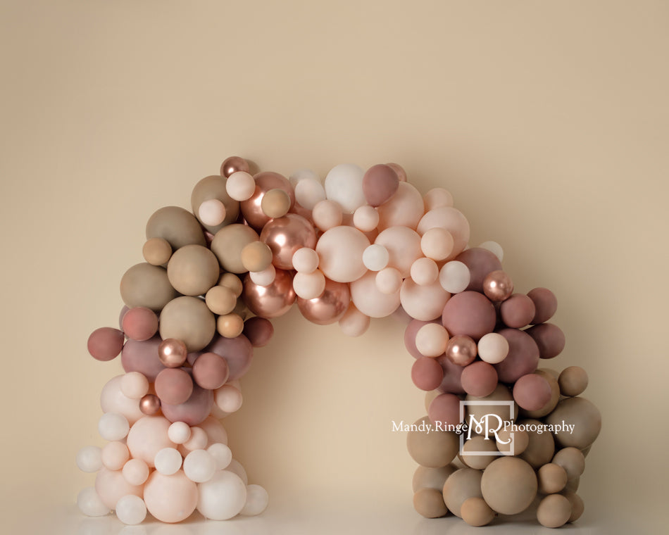 Kate Pink Balloon Arch Backdrop Boho Matte Designed by Mandy Ringe Photography - Kate Backdrop AU