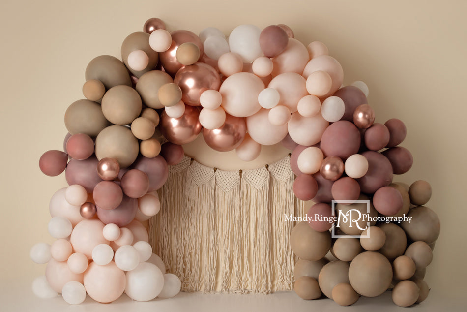 Kate Matte Balloon Arch Backdrop Macrame Wall Hanging Designed by Mandy Ringe Photography