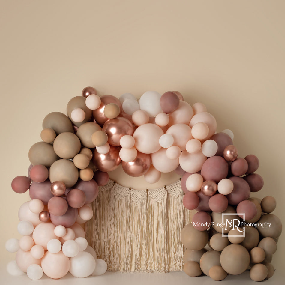 Kate Matte Balloon Arch Backdrop Macrame Wall Hanging Designed by Mandy Ringe Photography