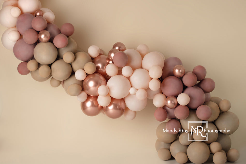 Kate Matte Pink Boho Backdrop Balloon Garland Designed by Mandy Ringe Photography - Kate Backdrop AU