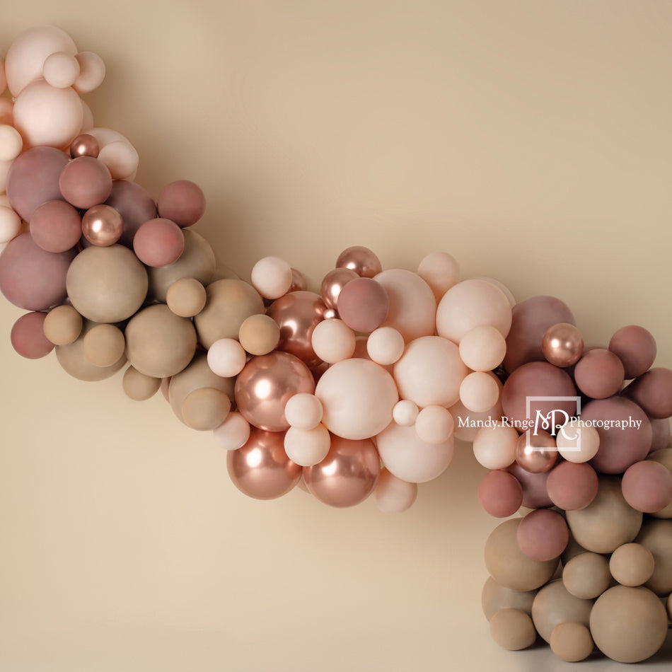 Kate Matte Pink Boho Backdrop Balloon Garland Designed by Mandy Ringe Photography - Kate Backdrop AU