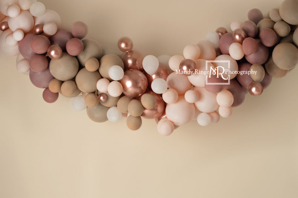 Kate Boho Balloon Swag Backdrop Matte Pink Designed by Mandy Ringe Photography