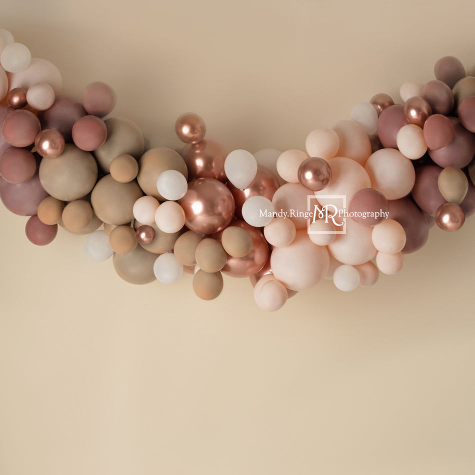 Kate Boho Balloon Swag Backdrop Matte Pink Designed by Mandy Ringe Photography