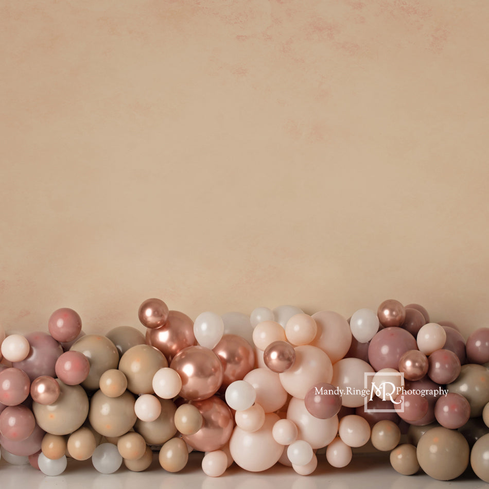 Kate Boho Balloons Backdrop Matte Pink Designed by Mandy Ringe Photography