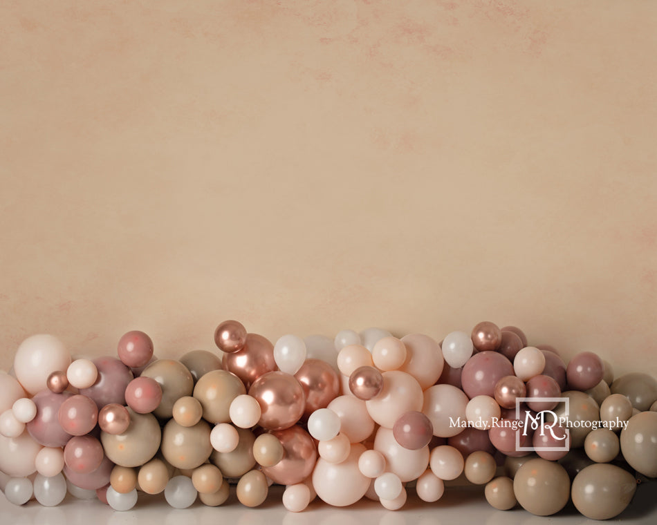 Kate Boho Balloons Backdrop Matte Pink Designed by Mandy Ringe Photography