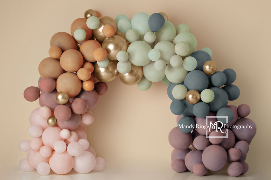 Kate Matte Rainbow Boho Backdrop Balloon Arch Designed by Mandy Ringe Photography - Kate Backdrop AU