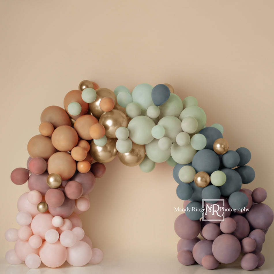 Kate Matte Rainbow Boho Backdrop Balloon Arch Designed by Mandy Ringe Photography - Kate Backdrop AU