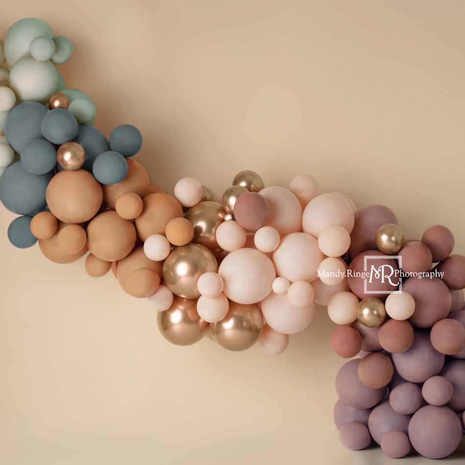 Kate Boho Balloon Garland Backdrop Matte Rainbow Designed by Mandy Ringe Photography - Kate Backdrop AU