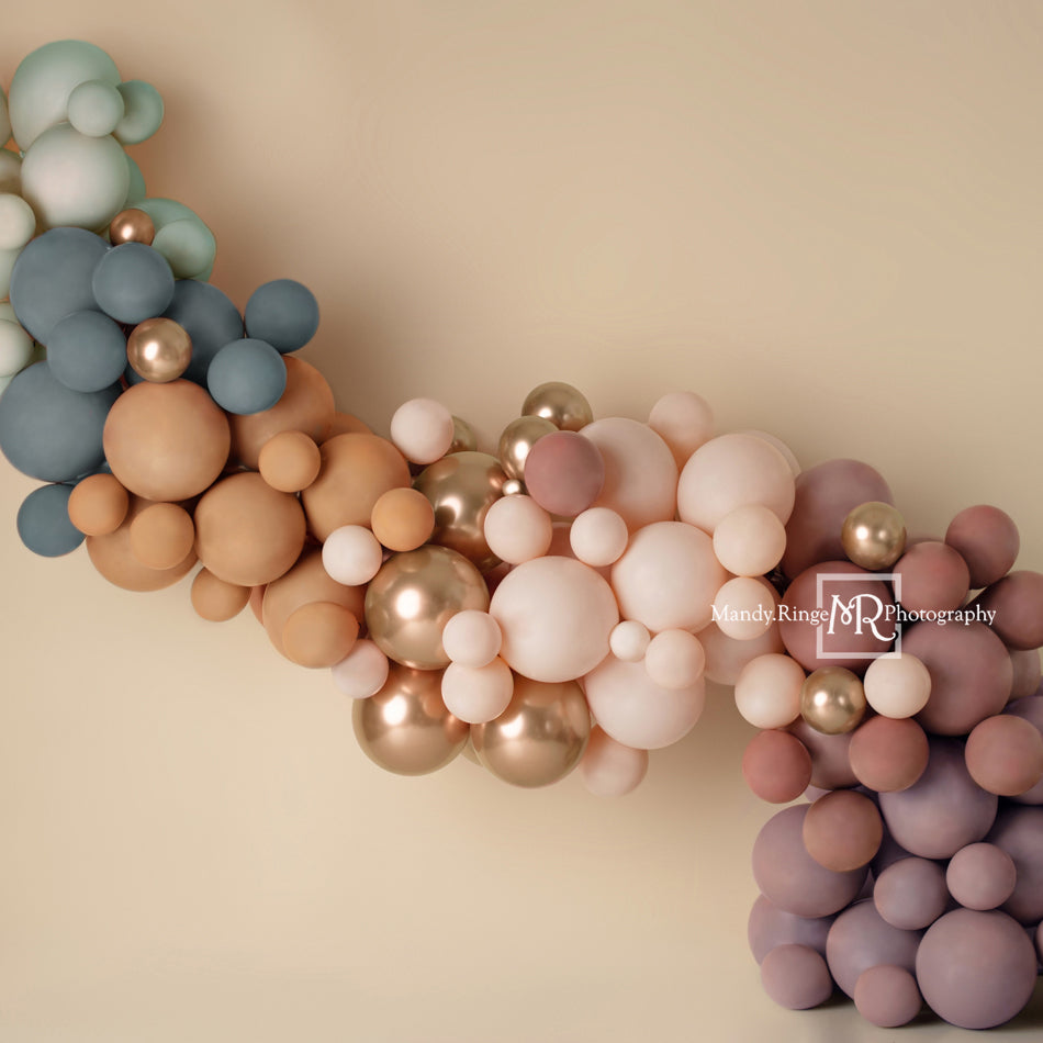 Kate Boho Balloon Garland Backdrop Matte Rainbow Designed by Mandy Ringe Photography