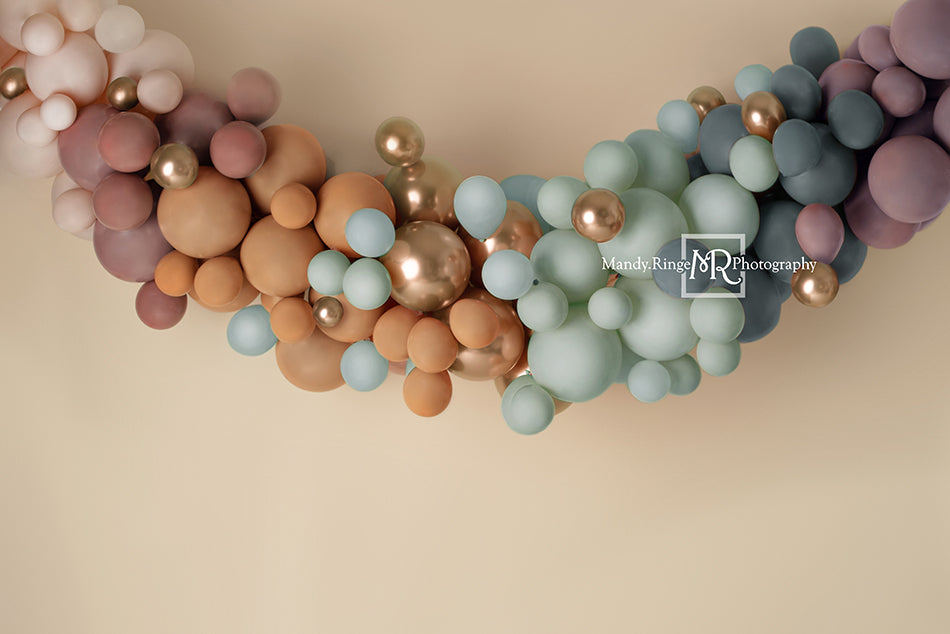 Kate Matte Rainbow Boho Backdrop Balloon Swag Designed by Mandy Ringe Photography - Kate Backdrop AU