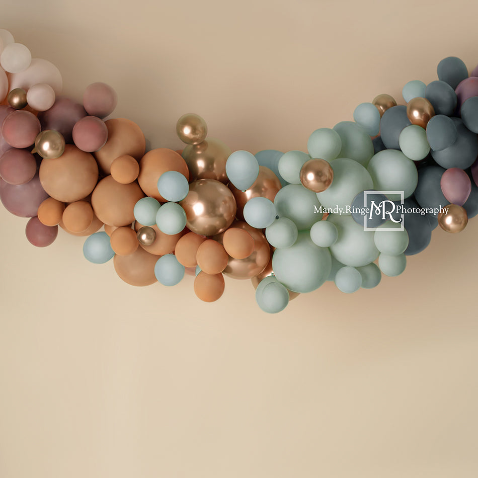 Kate Matte Rainbow Boho Backdrop Balloon Swag Designed by Mandy Ringe Photography - Kate Backdrop AU