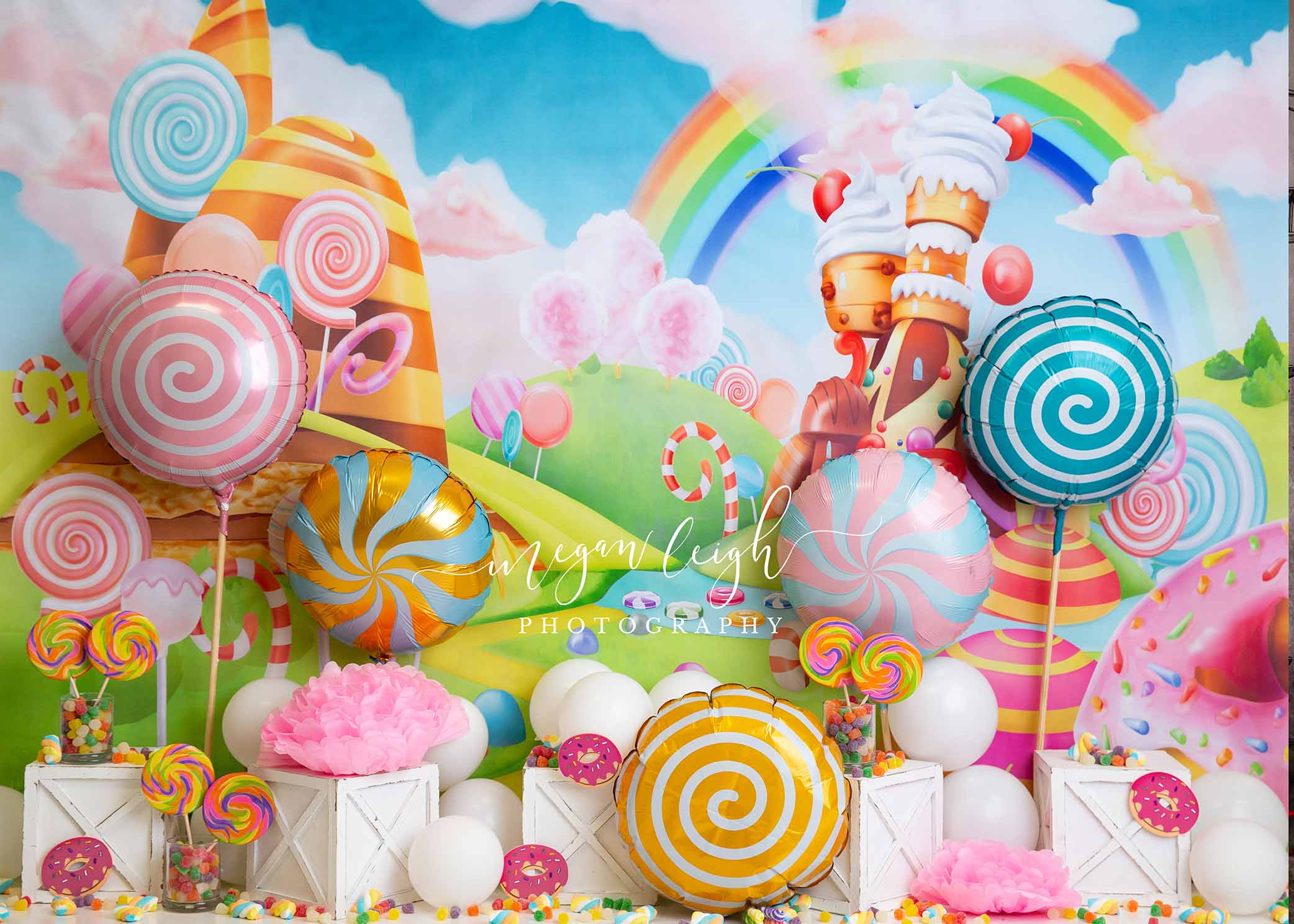 Kate Sweets Treats Backdrop Cake Smash Designed by Megan Leigh Photography - Kate Backdrop AU
