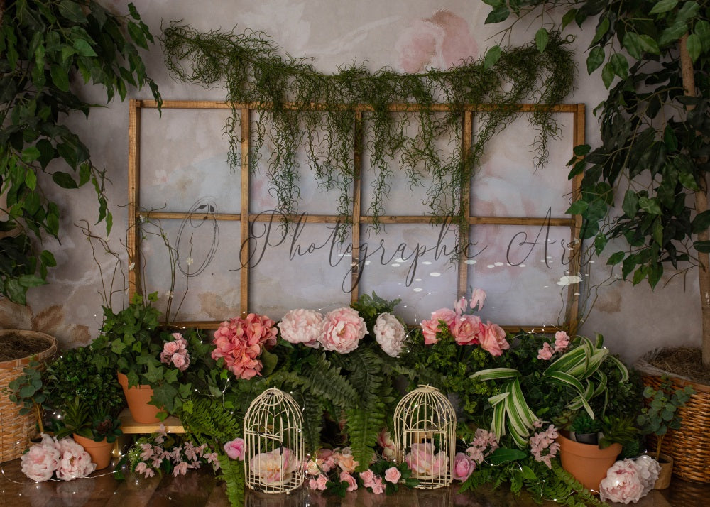 Kate Spring Fairy Greenhouse Backdrop for Photography Designed by Jenna Onyia