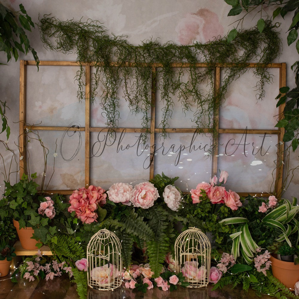 Kate Spring Fairy Greenhouse Backdrop for Photography Designed by Jenna Onyia