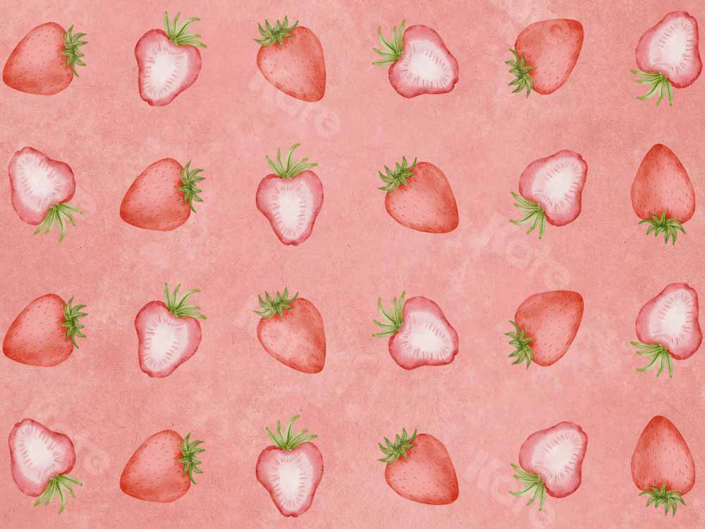 Kate Spring Backdrop Strawberry Watercolor Designed by Chain Photography - Kate Backdrop AU