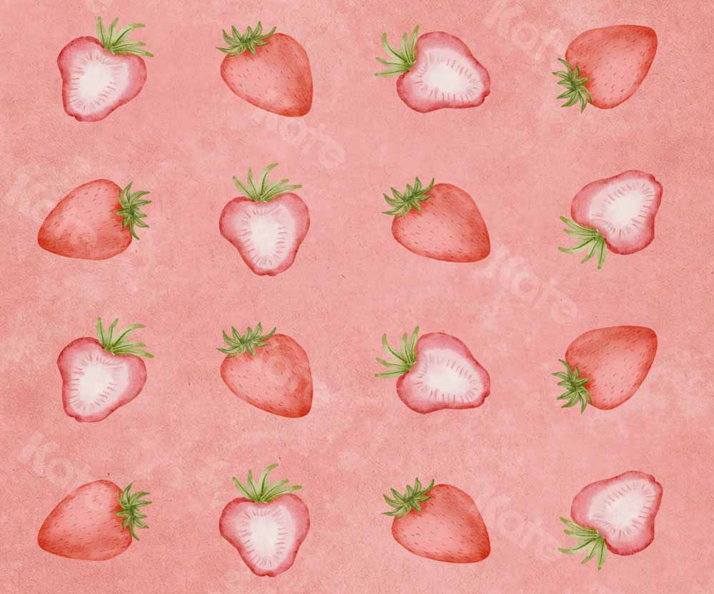 Kate Spring Backdrop Strawberry Watercolor Designed by Chain Photography - Kate Backdrop AU