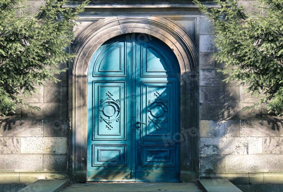 Kate Stone Wall Blue Arch Backdrop for Photography - Kate Backdrop AU