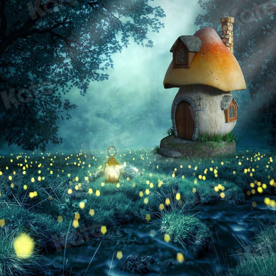 Kate Fairy Tale Forest Backdrop Mushroom Cottage for Photography