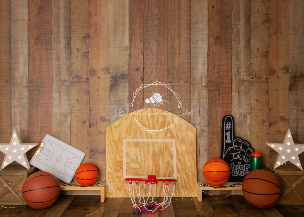 Kate Wood Basketball Boy Backdrop for Photography Designed by Jenna Onyia - Kate Backdrop AU