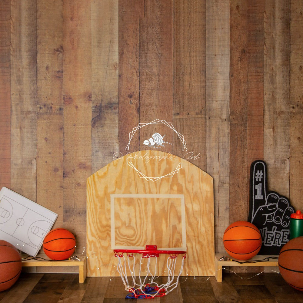 Kate Wood Basketball Boy Backdrop for Photography Designed by Jenna Onyia - Kate Backdrop AU