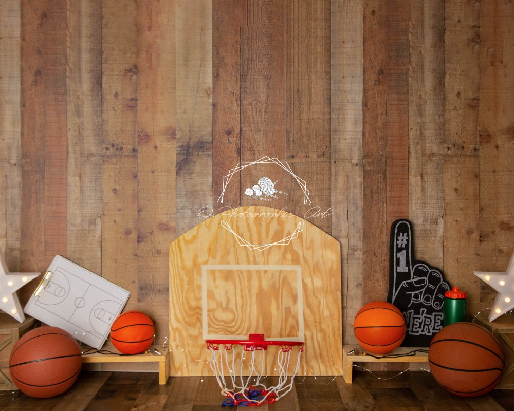 Kate Wood Basketball Boy Backdrop for Photography Designed by Jenna Onyia - Kate Backdrop AU