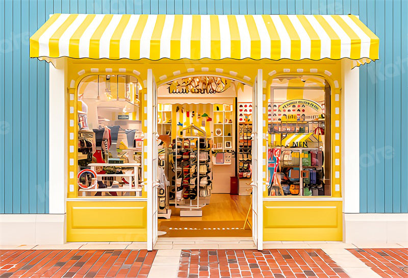 Kate Summer Backdrop Lemon Downtown Store Yello for Photography - Kate Backdrop AU