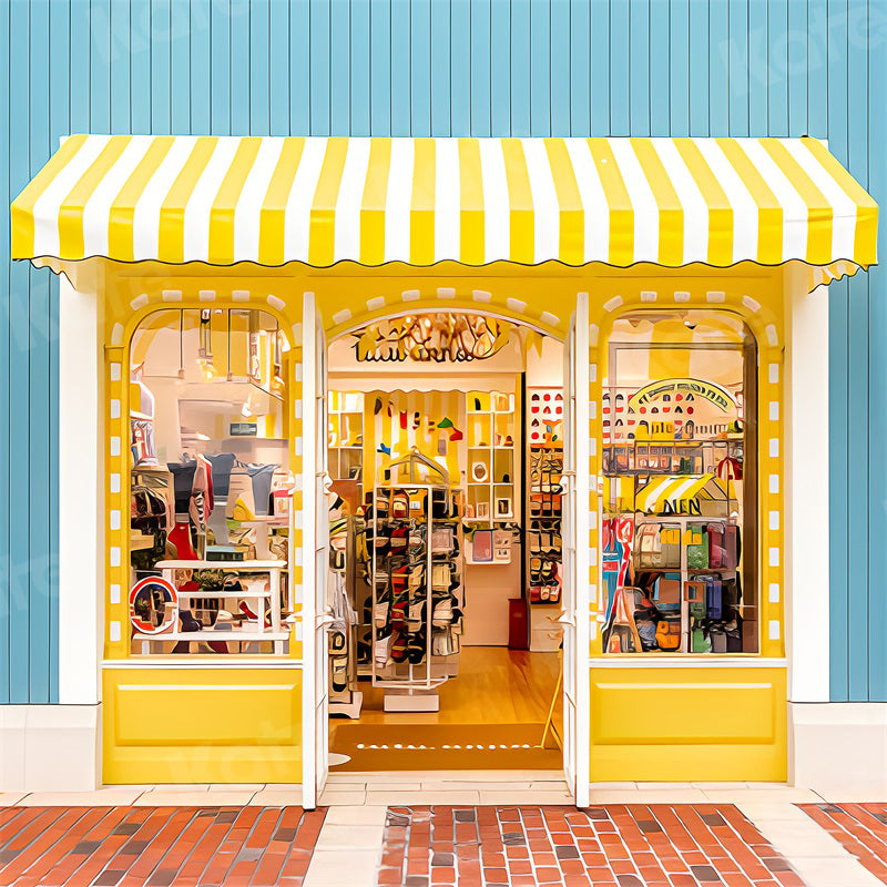 Kate Summer Backdrop Lemon Downtown Store Yello for Photography - Kate Backdrop AU