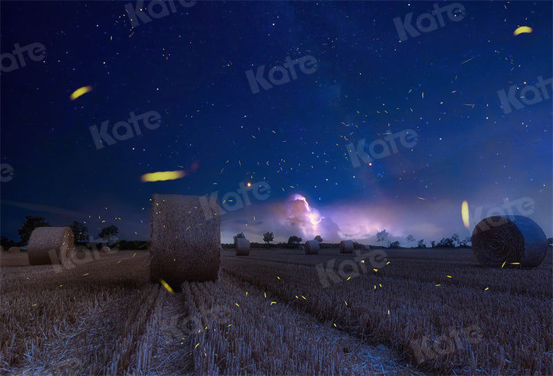 Kate Autumn Backdrop Night Harvest Barn for Photography - Kate Backdrop AU