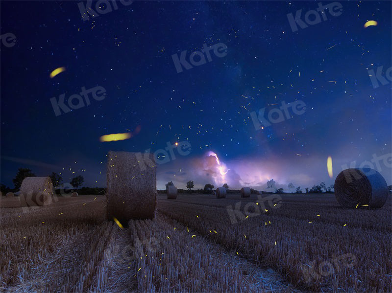 Kate Autumn Backdrop Night Harvest Barn for Photography - Kate Backdrop AU