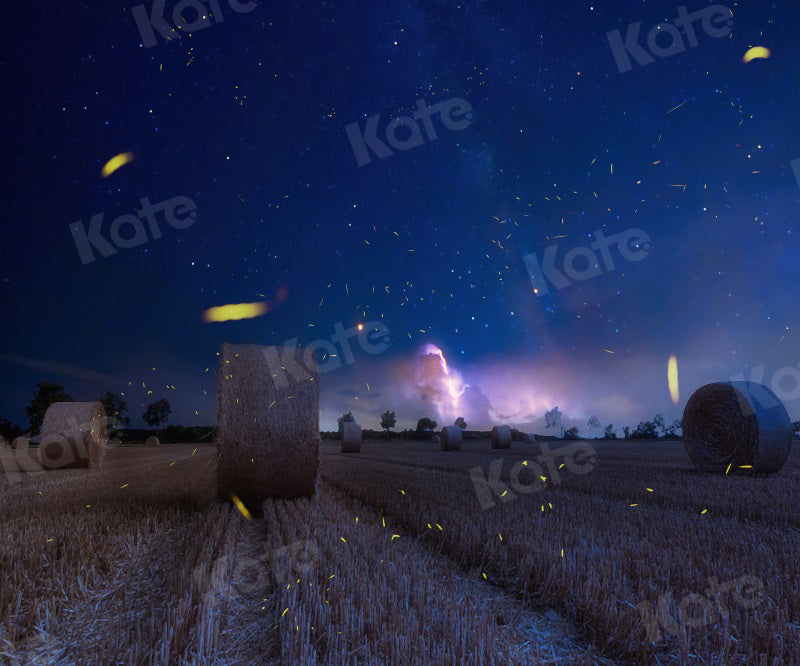 Kate Autumn Backdrop Night Harvest Barn for Photography - Kate Backdrop AU