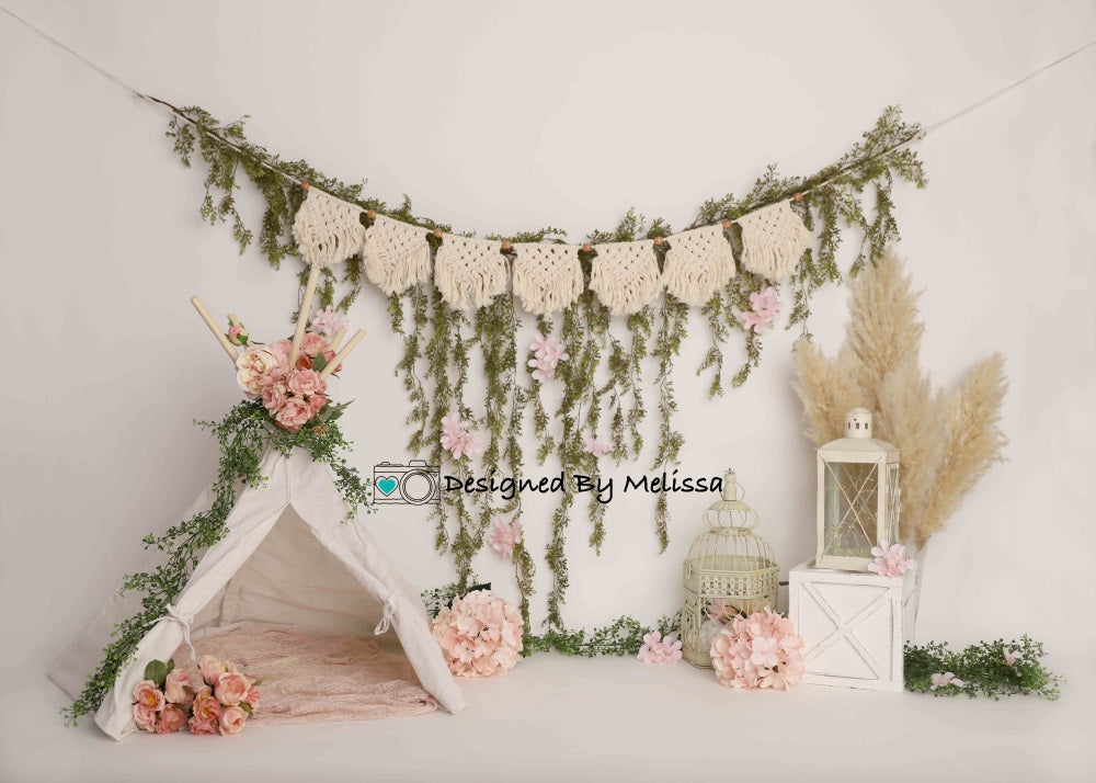 Kate Boho Floral Tent Backdrop Designed by Melissa King - Kate Backdrop AU