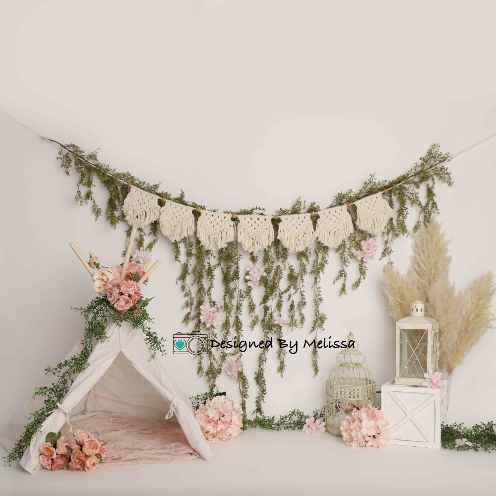 Kate Boho Floral Tent Backdrop Designed by Melissa King