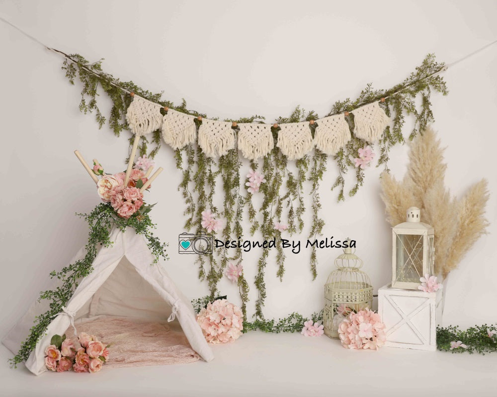 Kate Boho Floral Tent Backdrop Designed by Melissa King - Kate Backdrop AU