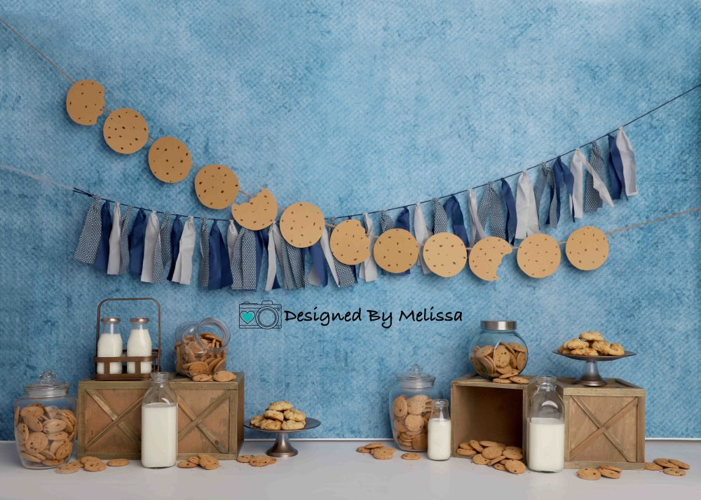 Kate Milk Cookies Blue Backdrop Designed by Melissa King - Kate Backdrop AU