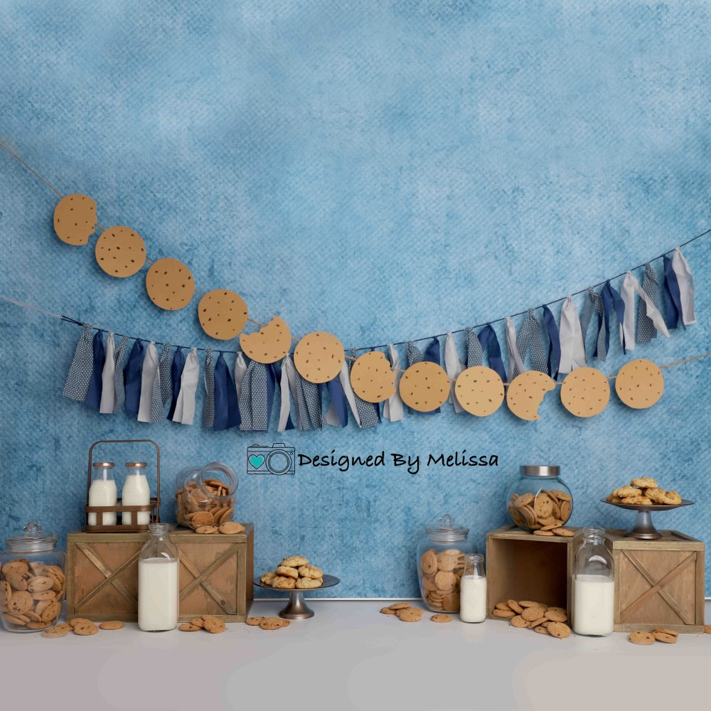 Kate Milk Cookies Blue Backdrop Designed by Melissa King