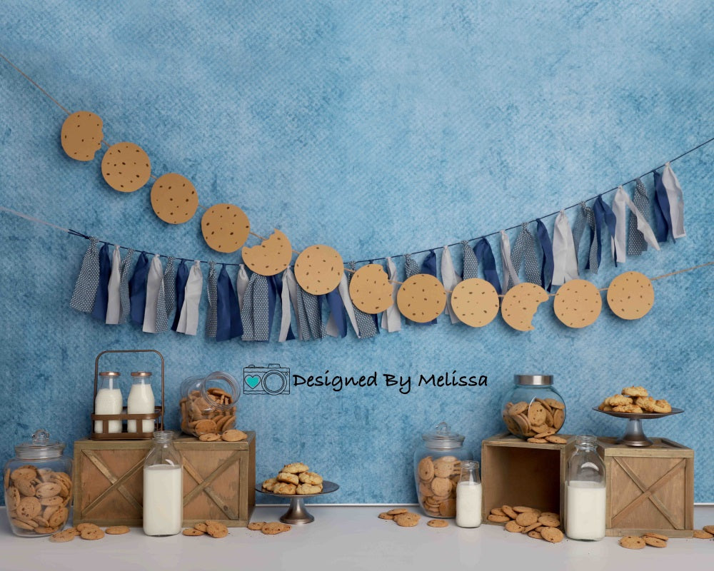Kate Milk Cookies Blue Backdrop Designed by Melissa King