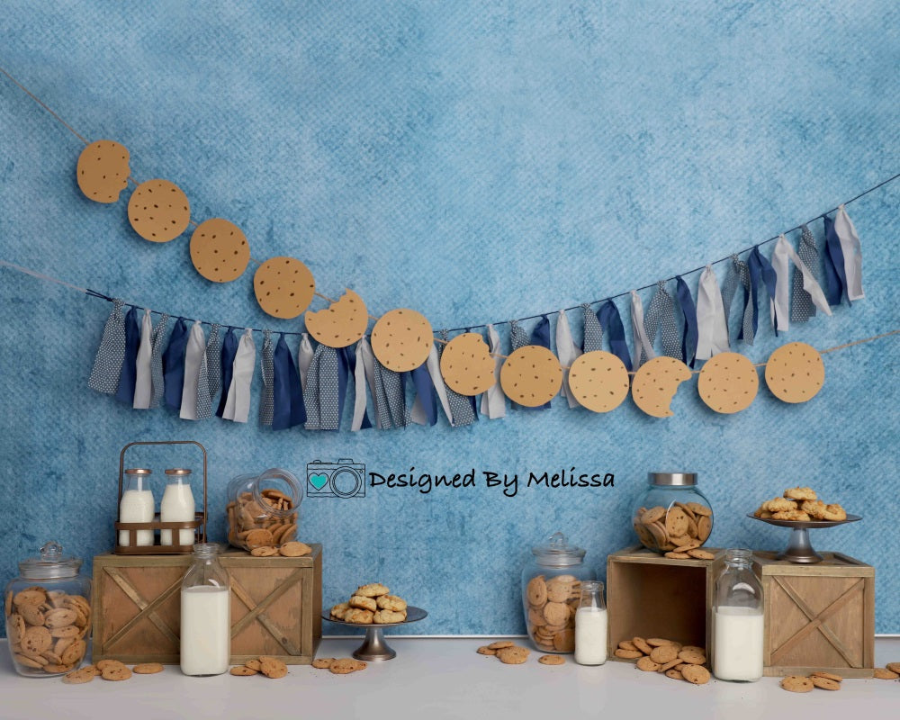 Kate Milk Cookies Blue Backdrop Designed by Melissa King - Kate Backdrop AU