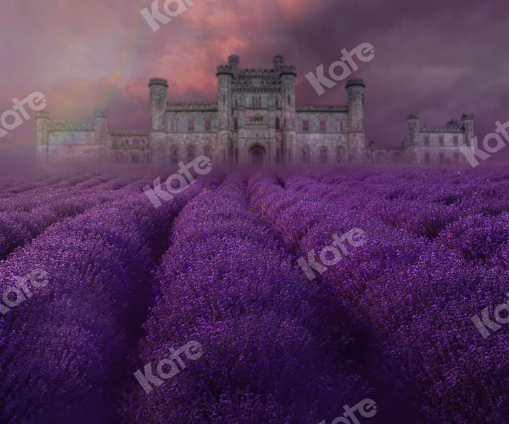 Kate Lavender Estate Backdrop Purple Flowers Designed by Chain Photography - Kate Backdrop AU