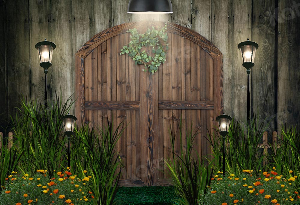 Kate Flowers Night Backdrop Barn Door Designed by Emetselch