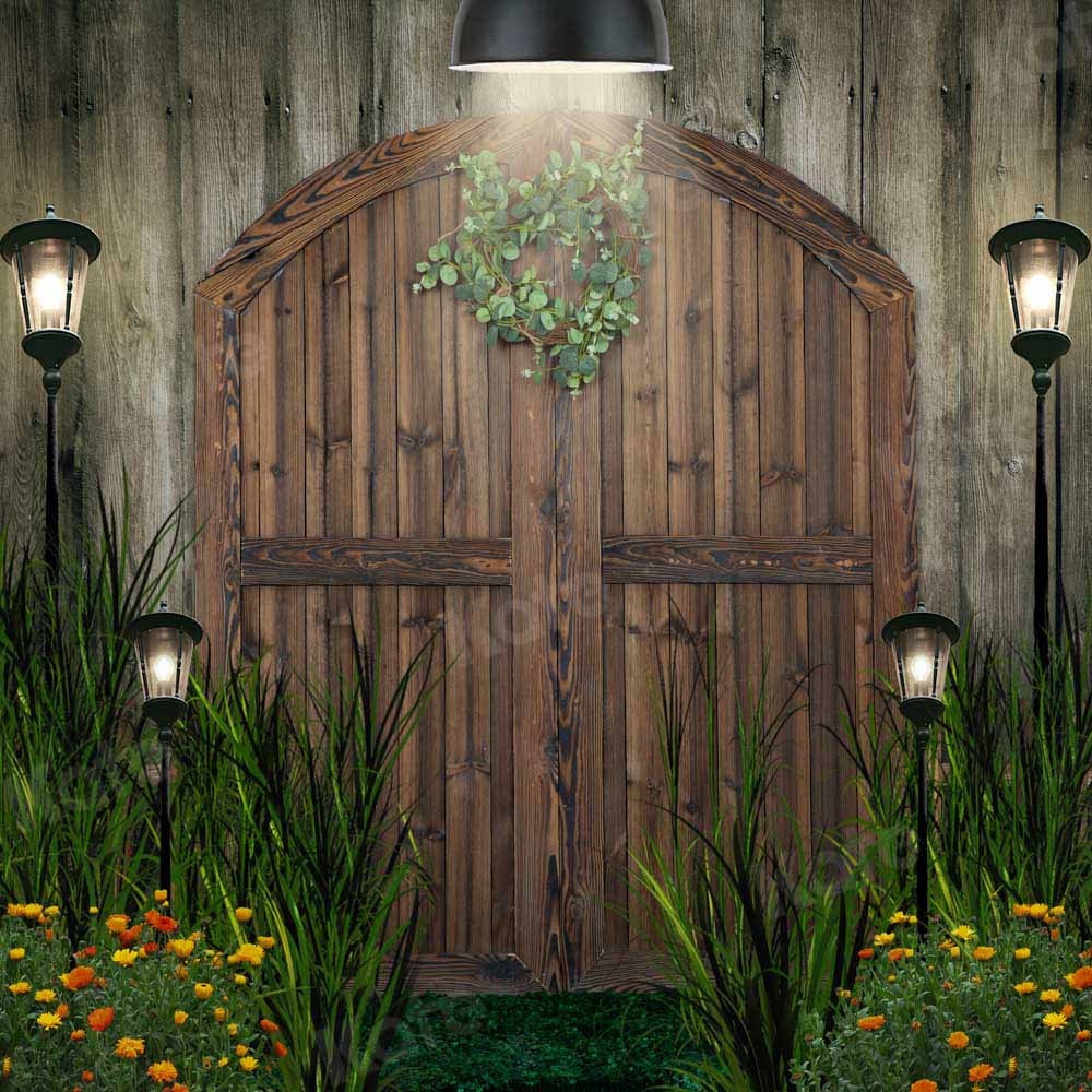 Kate Flowers Night Backdrop Barn Door Designed by Emetselch