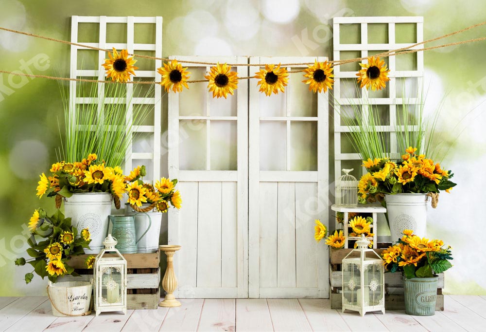 Kate Sunflowers Window Summer Backdrop Designed by Emetselch