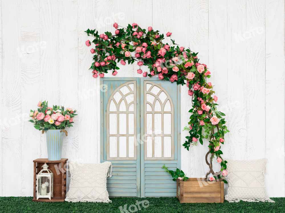 Kate Spring Mother's Day Backdrop Floral Door Pillow Designed by Emetselch - Kate Backdrop AU