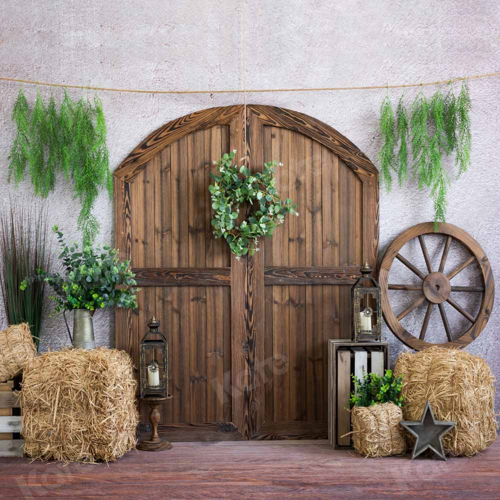 Kate Cowboy Barn Door Backdrop Rural Boy Designed by Emetselch