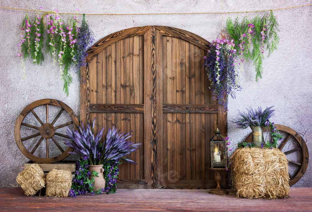 Kate Spring Barn Door Backdrop Cowboy Designed by Emetselch